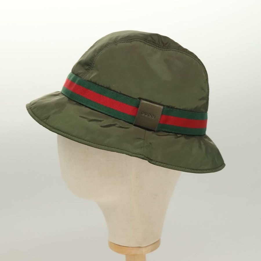 【日本直送】GUCCI 尼龍帽 M 卡其色 正品 th6202-2