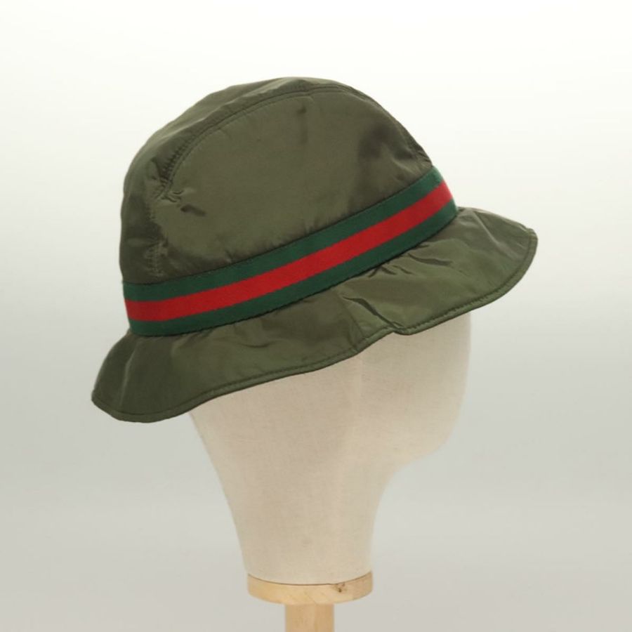 【日本直送】GUCCI 尼龍帽 M 卡其色 正品 th6202-3