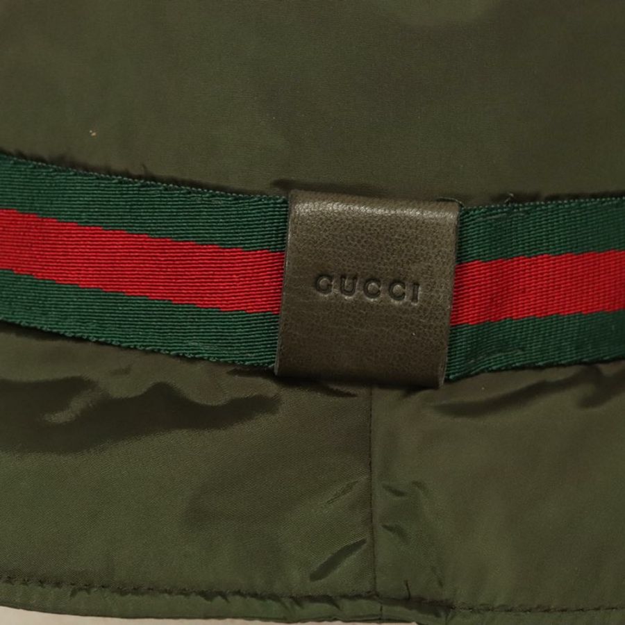 【日本直送】GUCCI 尼龍帽 M 卡其色 正品 th6202-5
