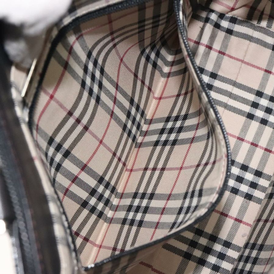 【日本直送】BURBERRY 手提包 皮革 黑色 銀色 正品 ep9535-18