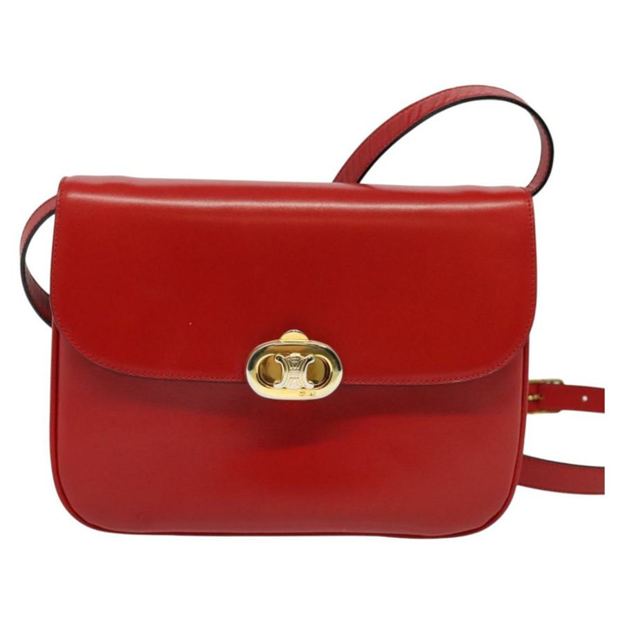 【日本直送】CELINE 紅色金色皮革肩背包 正品 yk18689-12