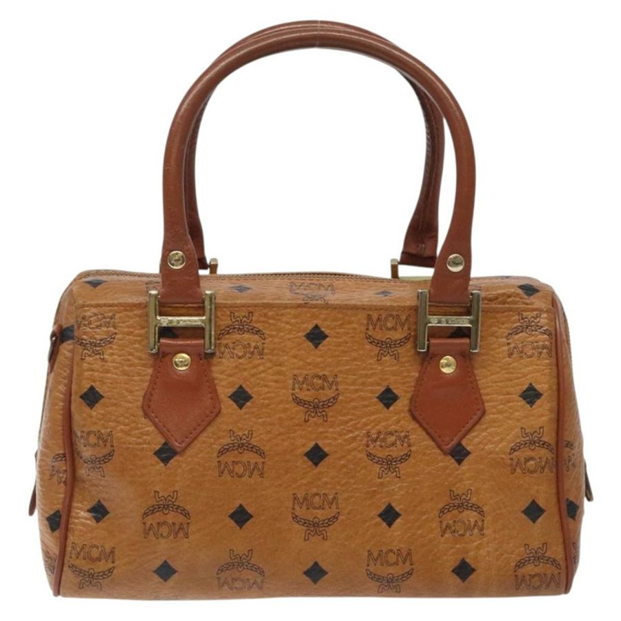 【日本直送】MCM Logoogram Vicetos 手提包 PVC 皮革 棕色 金色 正品 BA3905-1