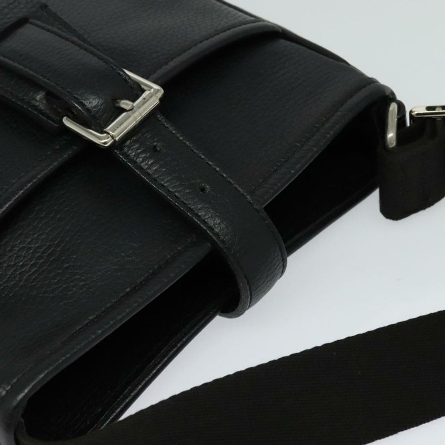 【日本直送】BURBERRY 黑色銀色皮革單肩包 正品 BA3949-5