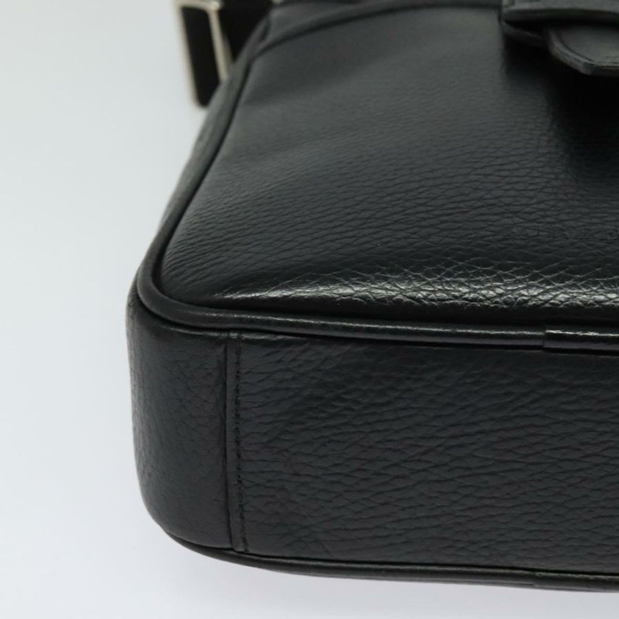 【日本直送】BURBERRY 黑色銀色皮革單肩包 正品 BA3949-8