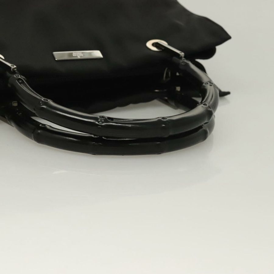 【日本直送】GUCCI 竹節手提包 尼龍 黑色 銀色 002 1016 正品 ep9594-6