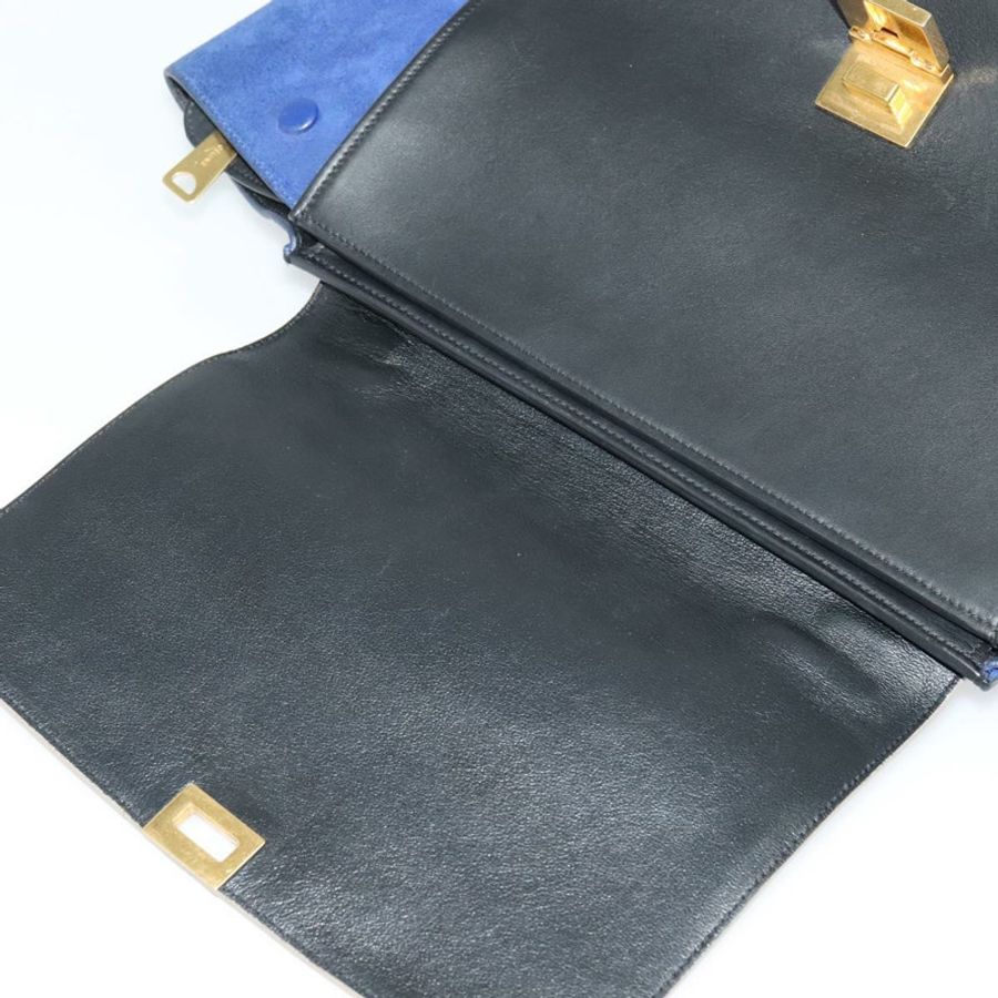 【日本直送】CELINE Trapeze 手提包 皮革 2way 米色 金色 正品 BA4167-9
