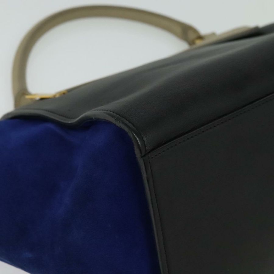 【日本直送】CELINE Trapeze 手提包 皮革 2way 米色 金色 正品 BA4167-15