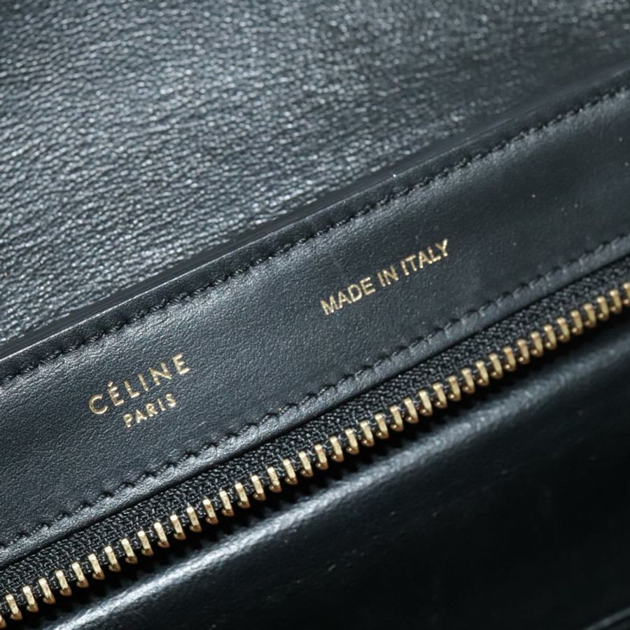 【日本直送】CELINE Trapeze 手提包 皮革 2way 米色 金色 正品 BA4167-17