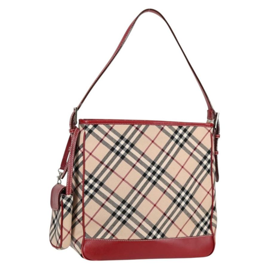 【日本直送】BURBERRY Nova Check Blue Label 單肩包 帆布 米色 銀色 正品 BA4179-0