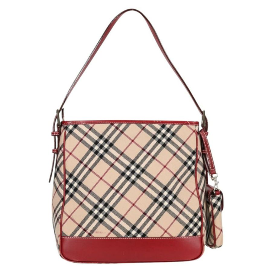 【日本直送】BURBERRY Nova Check Blue Label 單肩包 帆布 米色 銀色 正品 BA4179-1