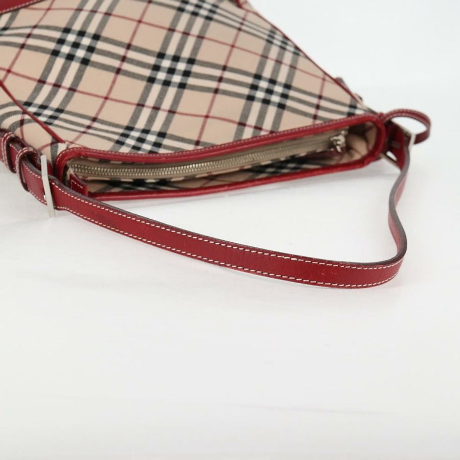 【日本直送】BURBERRY Nova Check Blue Label 單肩包 帆布 米色 銀色 正品 BA4179-7