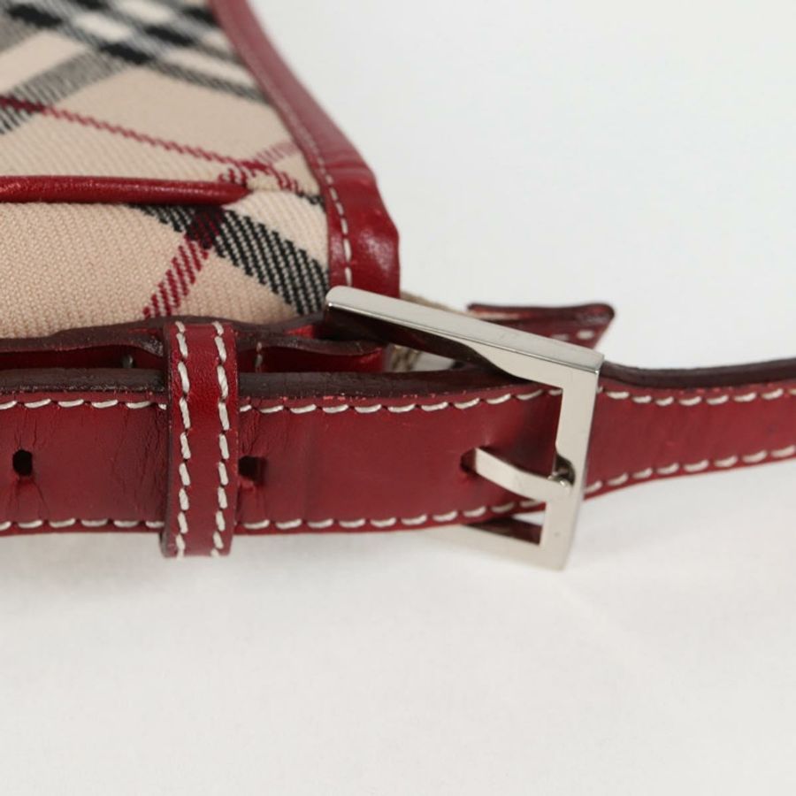 【日本直送】BURBERRY Nova Check Blue Label 單肩包 帆布 米色 銀色 正品 BA4179-10