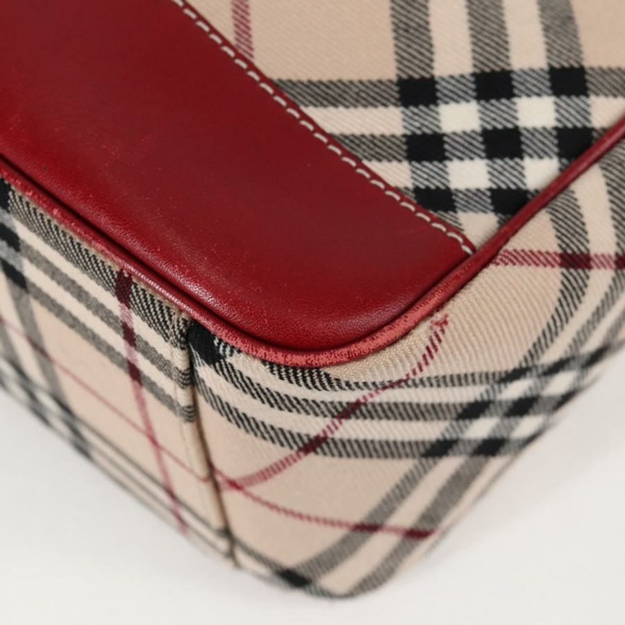 【日本直送】BURBERRY Nova Check Blue Label 單肩包 帆布 米色 銀色 正品 BA4179-17