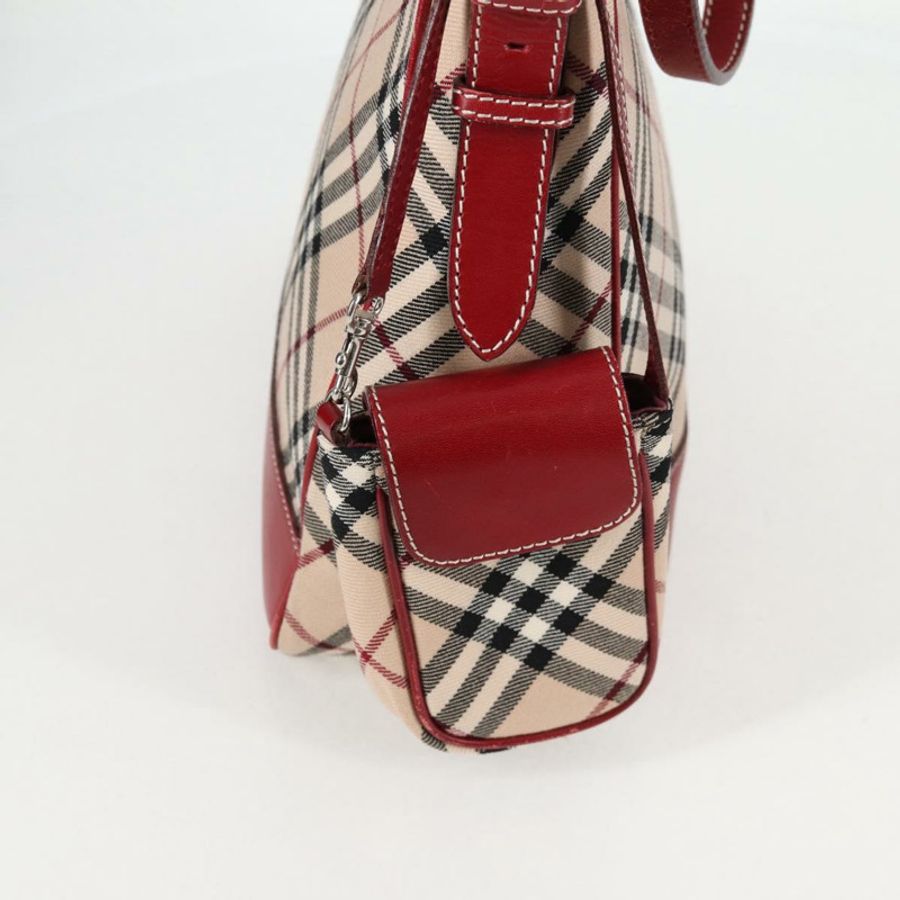【日本直送】BURBERRY Nova Check Blue Label 單肩包 帆布 米色 銀色 正品 BA4179-18