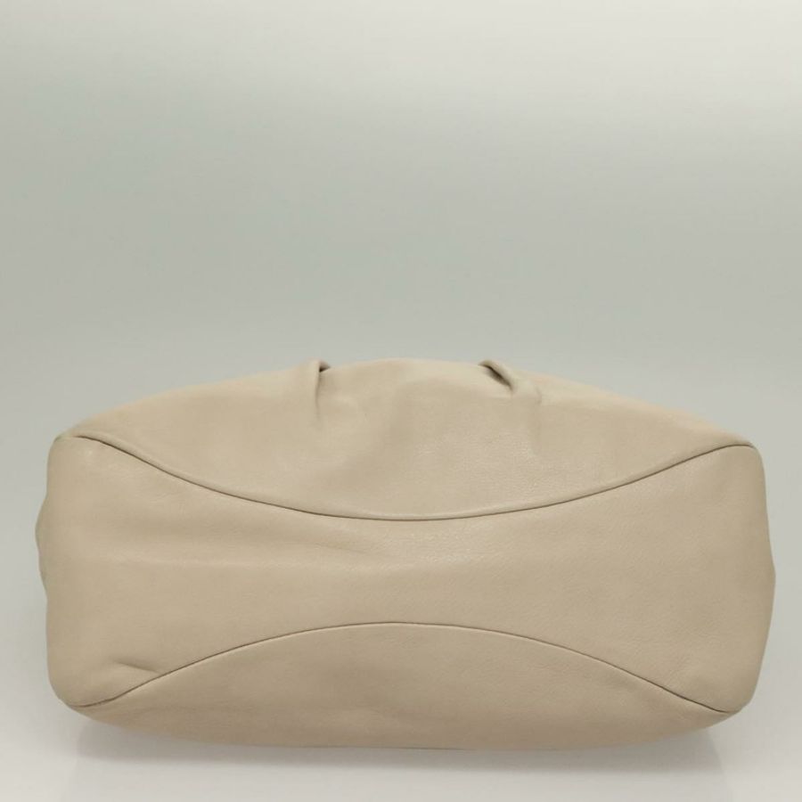 【日本直送】Salvatore Ferragamo Vala 手提包 皮革 米色 銀色 正品 BA4217-4