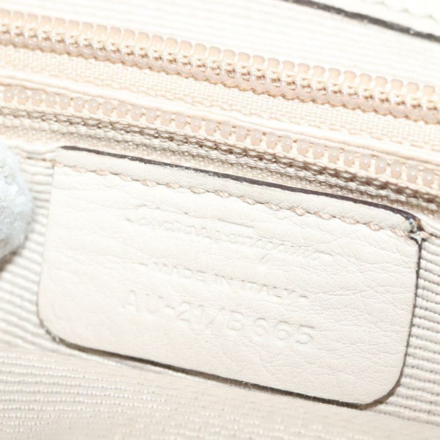 【日本直送】Salvatore Ferragamo Vala 手提包 皮革 米色 銀色 正品 BA4217-11