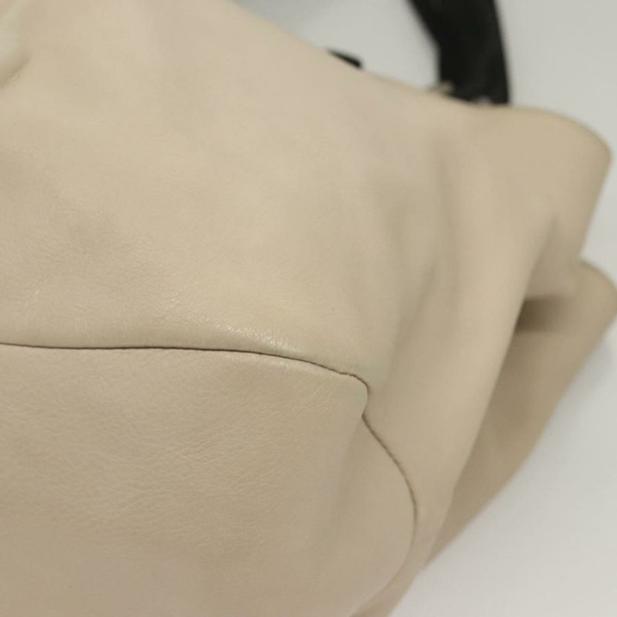 【日本直送】Salvatore Ferragamo Vala 手提包 皮革 米色 銀色 正品 BA4217-13