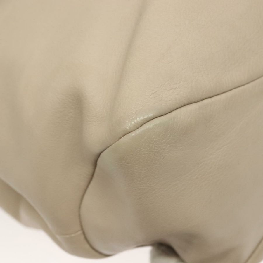 【日本直送】Salvatore Ferragamo Vala 手提包 皮革 米色 銀色 正品 BA4217-14