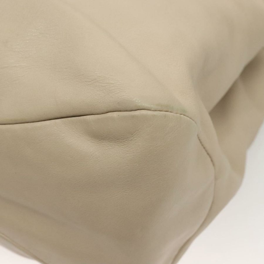 【日本直送】Salvatore Ferragamo Vala 手提包 皮革 米色 銀色 正品 BA4217-15