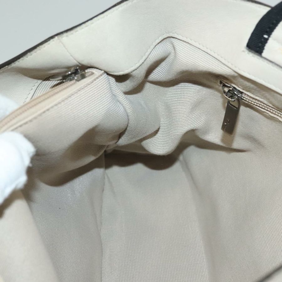 【日本直送】Salvatore Ferragamo Vala 手提包 皮革 米色 銀色 正品 BA4217-18