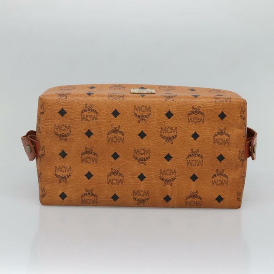 【日本直送】MCM Logoogram Vicetos 手拿包 PVC 皮革 棕色 金色 正品 BA4160-5