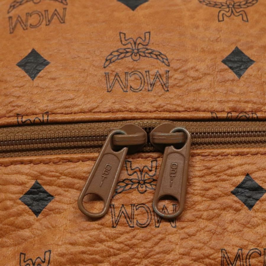 【日本直送】MCM Logoogram Vicetos 手拿包 PVC 皮革 棕色 金色 正品 BA4160-8