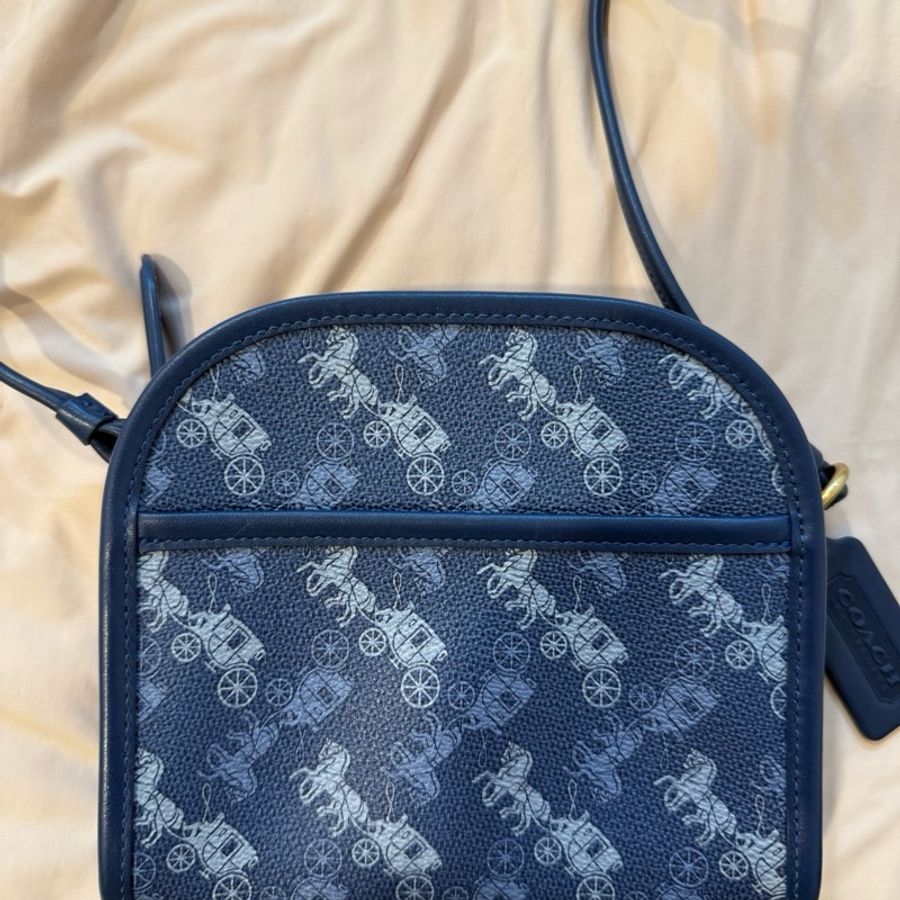 Coach 馬車印花相機包（藍）-0