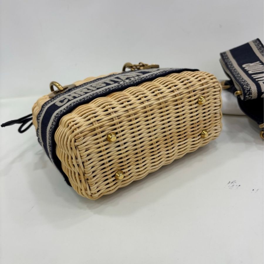 Dior 迪奧 lady dior 藤編三格戴妃包 22年 99新-6