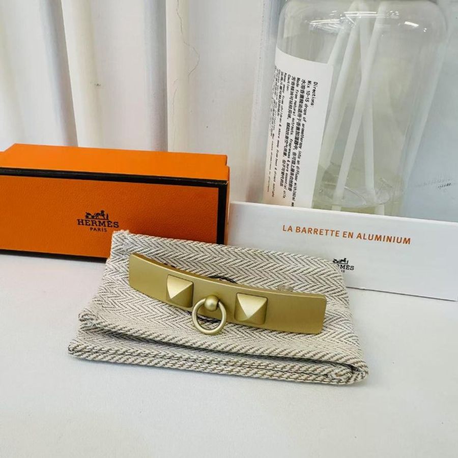 Hermes Clou Medor PM hair Clip 髮夾 法國原產 熱門愛馬仕配貨 稀有金色 帶盒全套 送禮首選-0