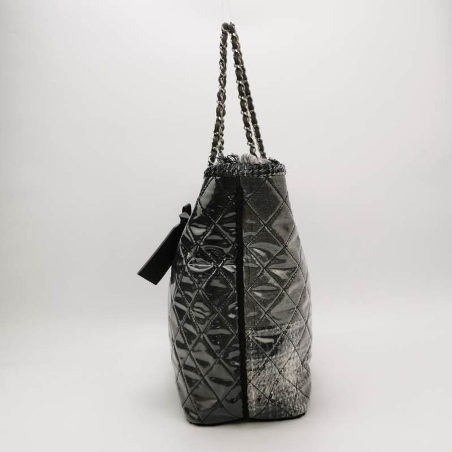 Chanel 菱格絎縫 流蘇 邊皮穿鏈 tote托特 單肩包-3