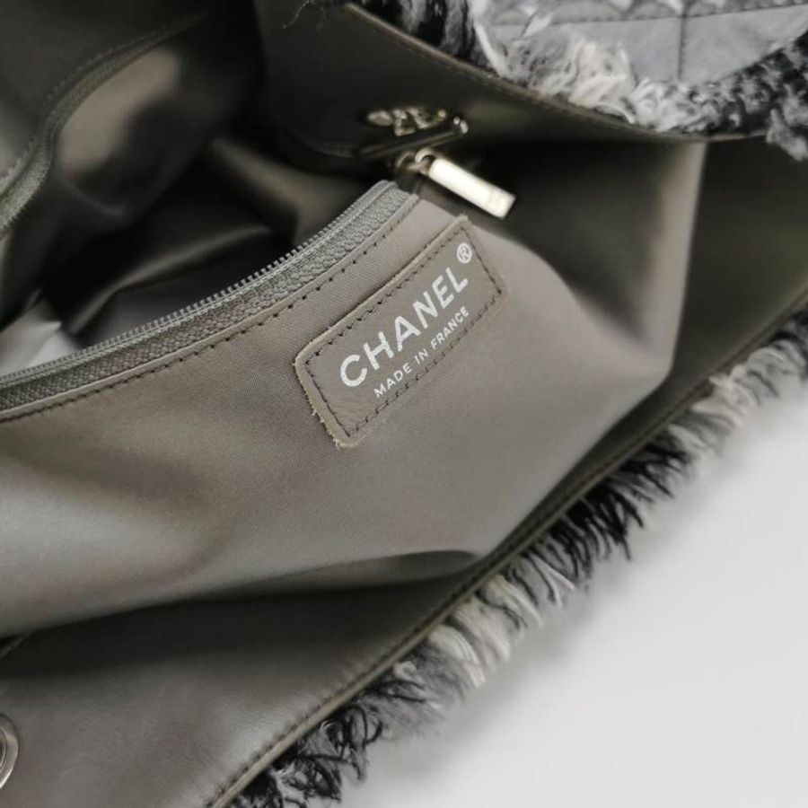Chanel 菱格絎縫 流蘇 邊皮穿鏈 tote托特 單肩包-7