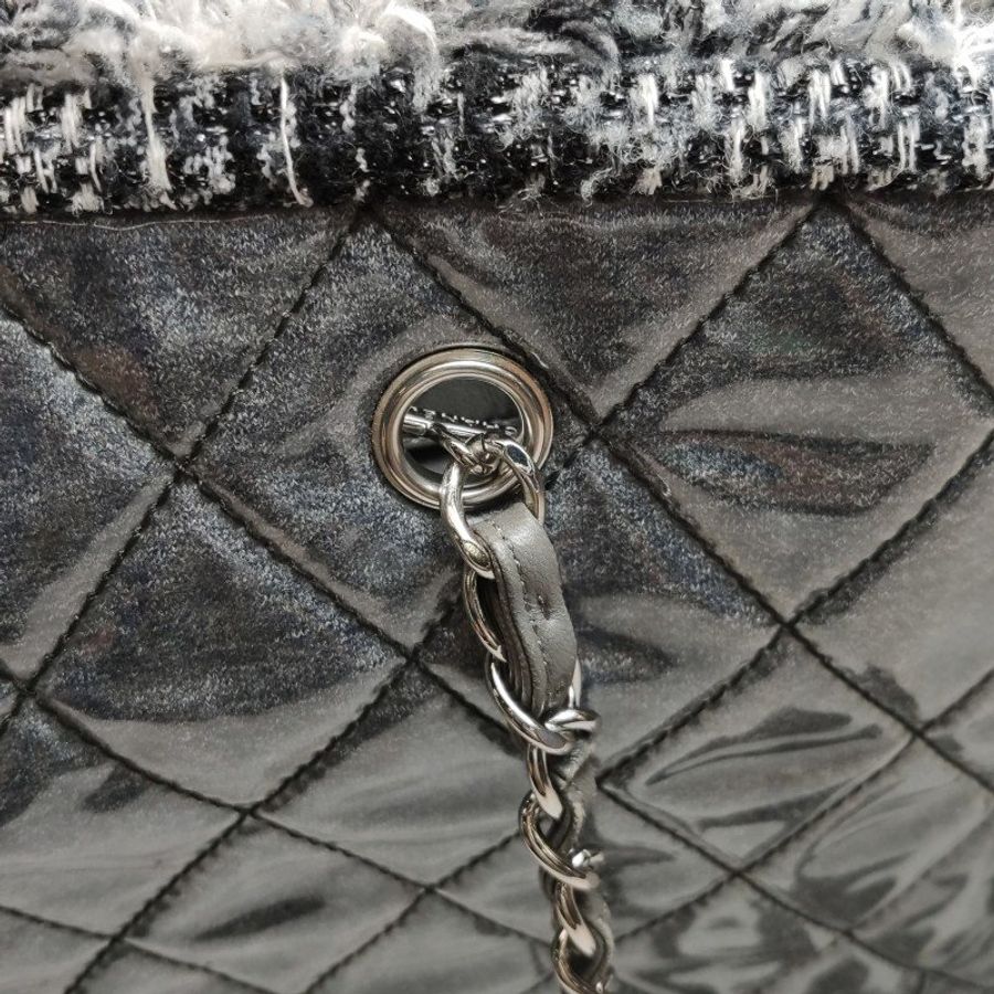 Chanel 菱格絎縫 流蘇 邊皮穿鏈 tote托特 單肩包-15