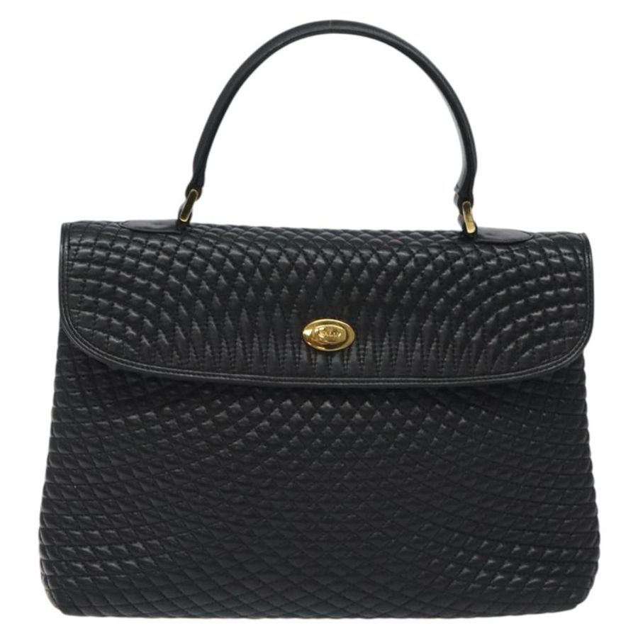 【日本直送】BALLY 手提包 皮革 黑色 金色 正品 am8683-12
