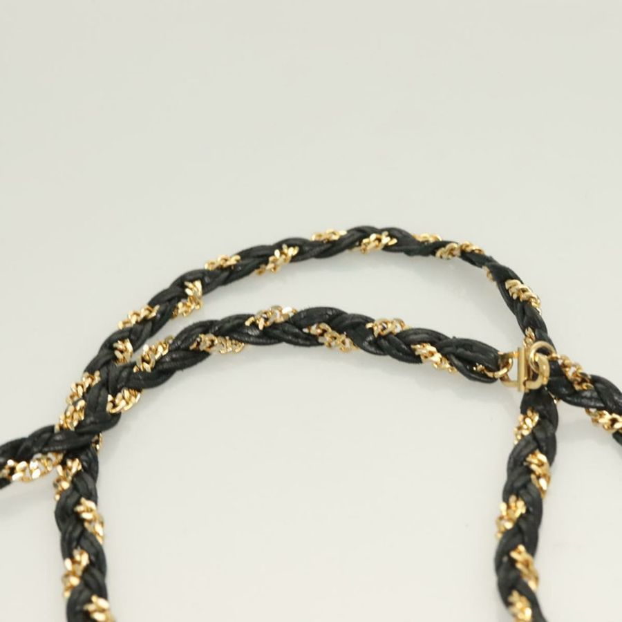 【日本直送】BALLY 鏈條單肩包 皮革 黑色 金色 Auth kk523-13