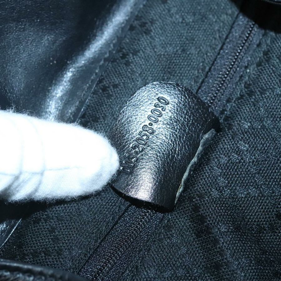 【日本直送】GUCCI 竹節雙肩包 皮革 黑色 金色 003 2058 0030 Auth kk534-11