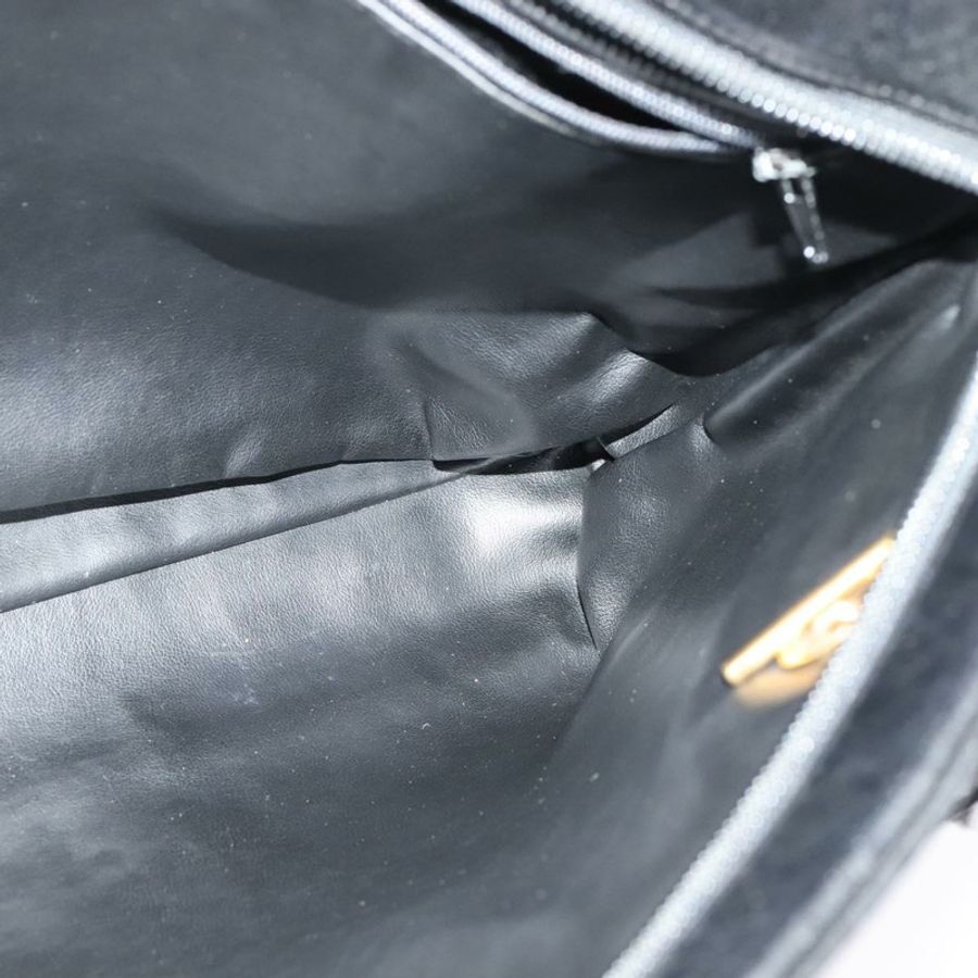 【日本直送】BALLY 鏈條單肩包 皮革 黑色 金色 Auth kk542-17