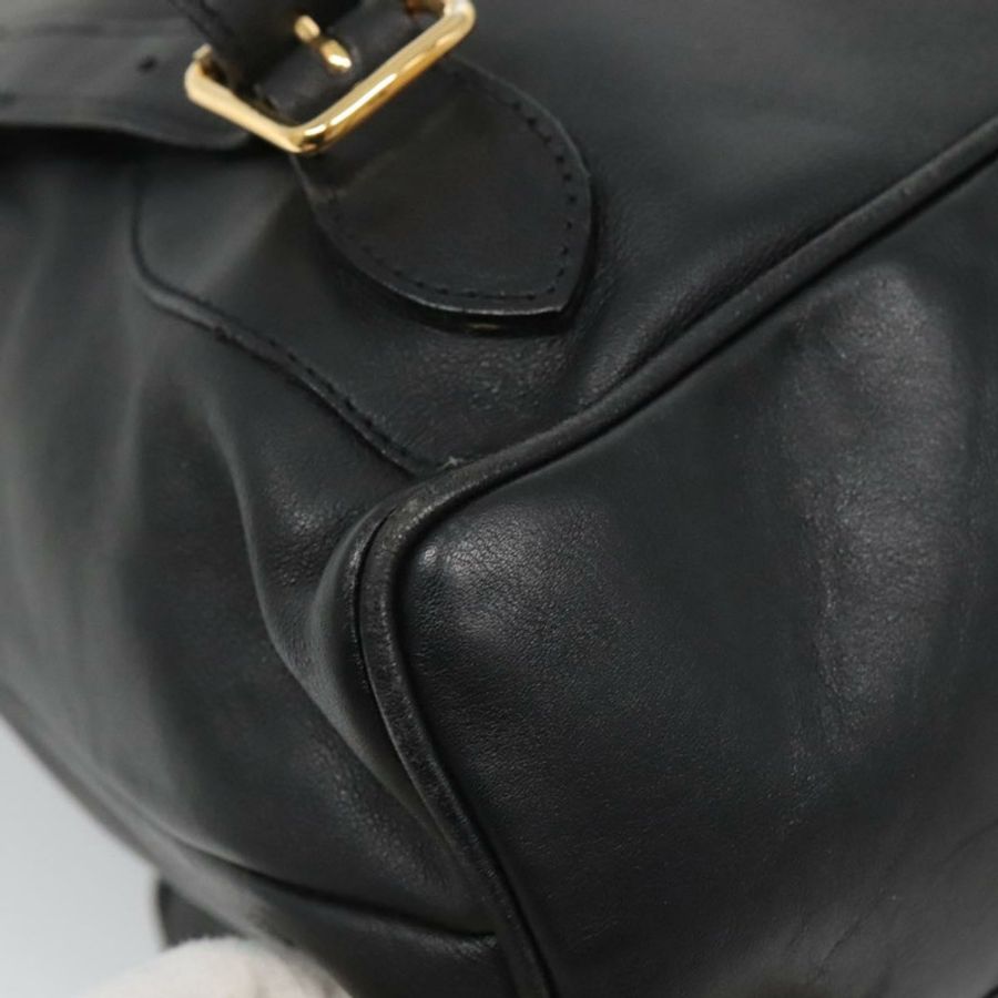 【日本直送】GUCCI 竹節雙肩包 皮革 黑色 金色 008 2058 0016 Auth am8855-17