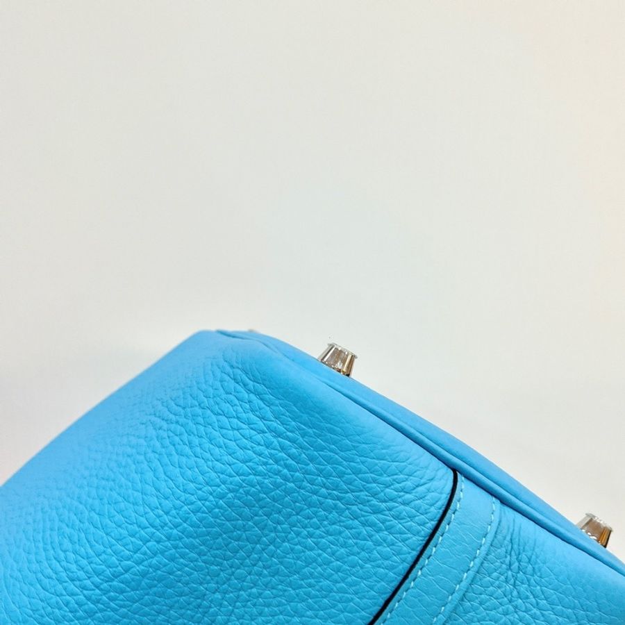 莉亞精品♡Hermes 18菜籃子北極藍x銀釦 全新閒置品-8