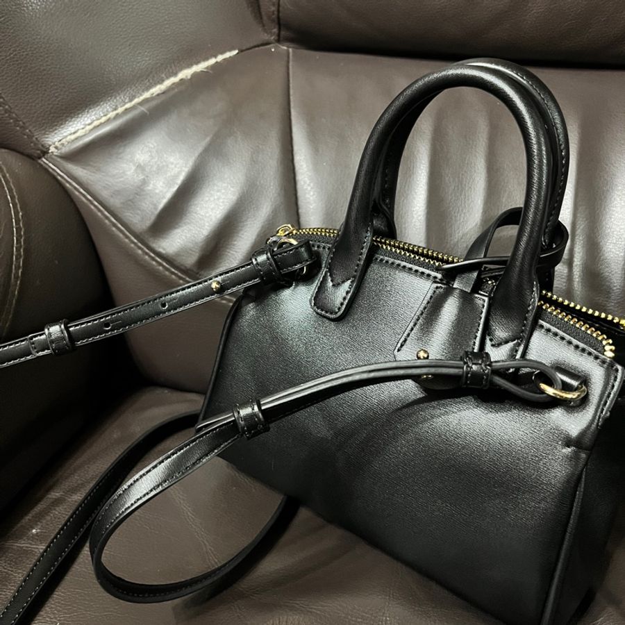全新 ARMANI EXCHANGE女士拉鍊可拆肩帶迷你手提斜挎托特包-4
