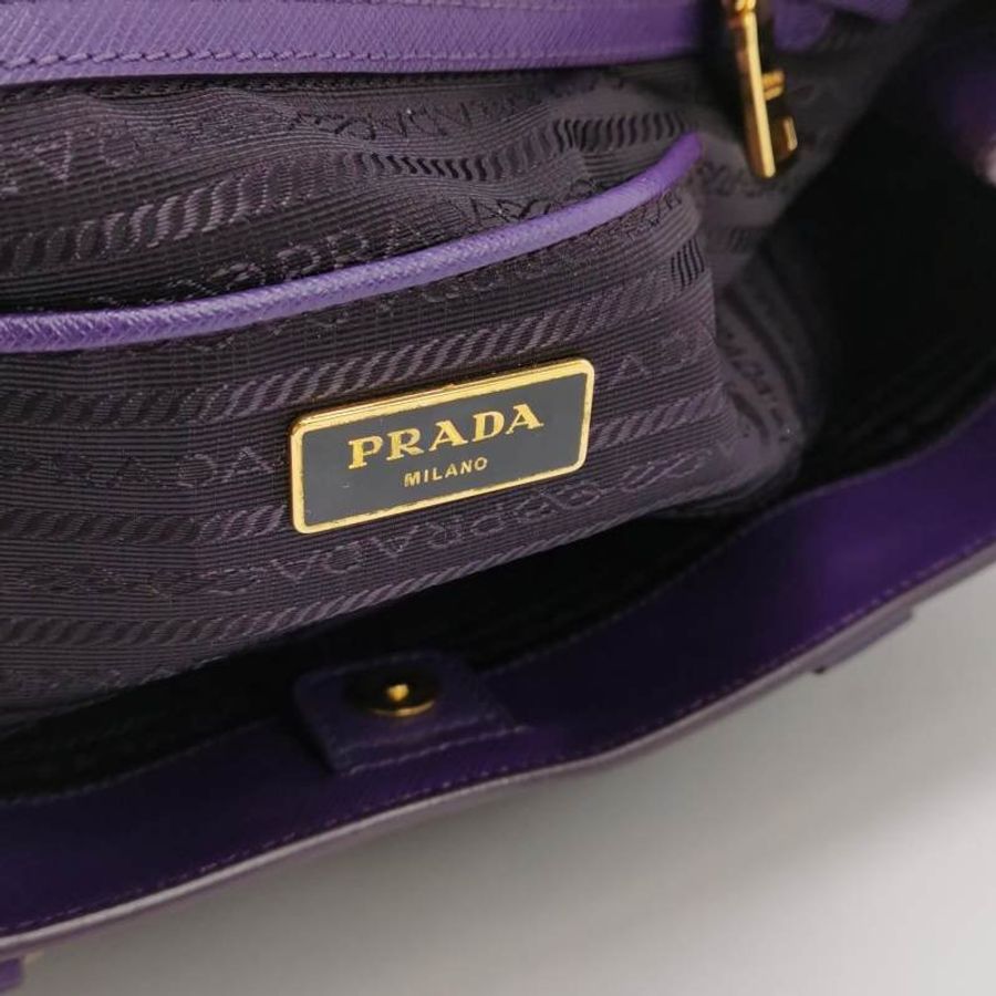 Prada Galleria 大號 牛皮 純色 三角標誌 手提包-7