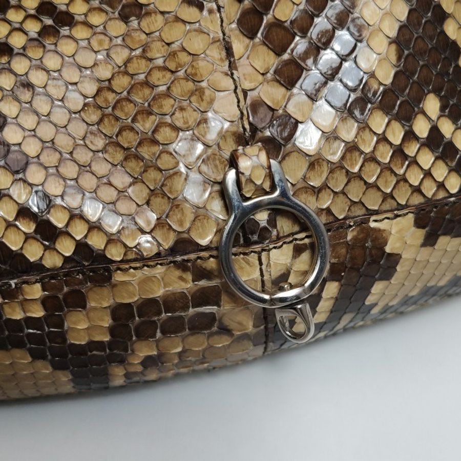 Prada 蛇皮 翻蓋 單肩包-10