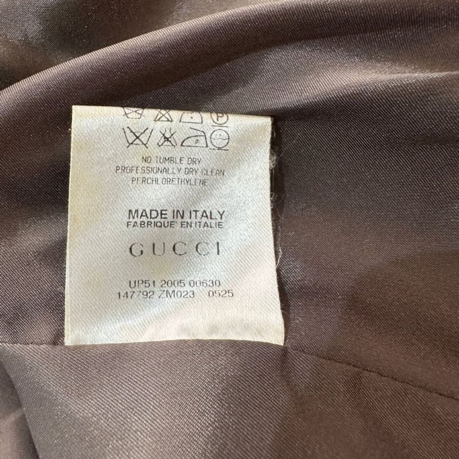 Gucci 休閒外套 淺灰色薄款小西裝 折褶修身衣擺-3
