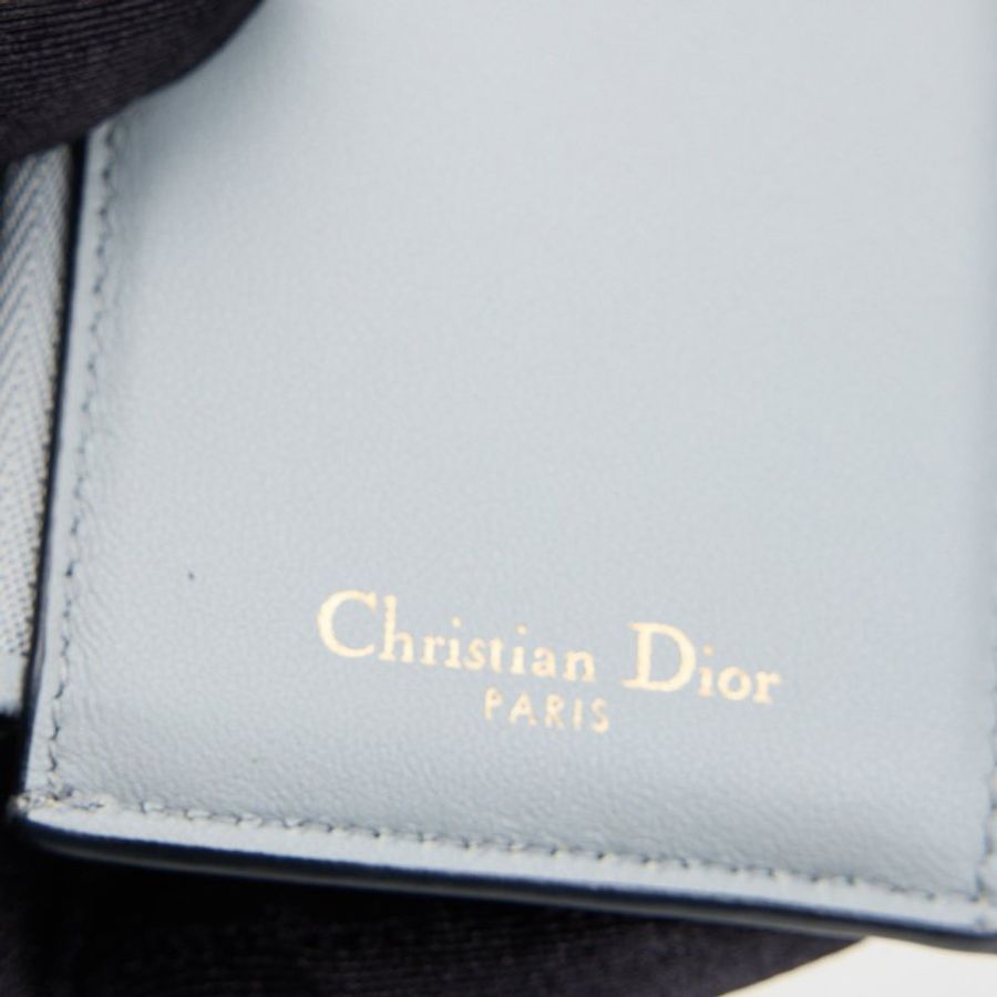 二手Dior saddle 馬鞍短夾/牛皮 石灰色-15