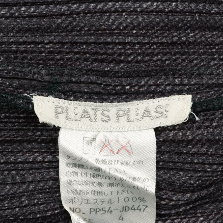 PLEATS PLEASE 褶襉開襟衫，聚酯材質，灰色，4碼，二手女款-2