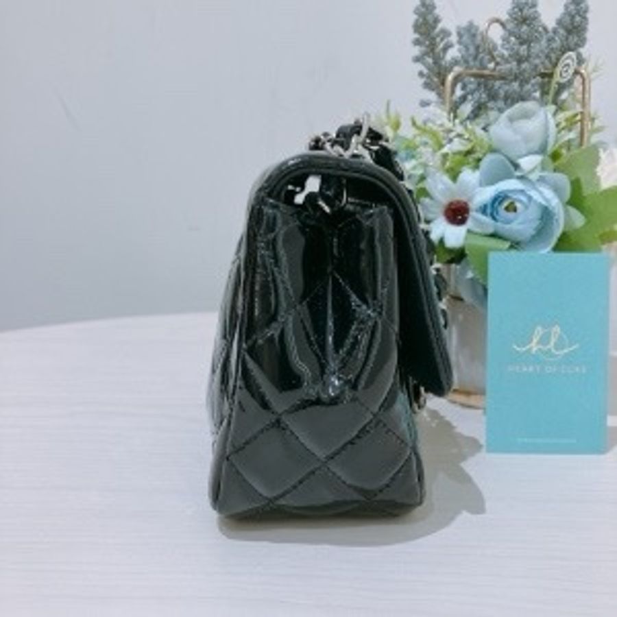 Tk1794 CHANEL 香奈兒經典翻蓋式方胖子鍊帶包包CLASSIC FLAP BAG 17CM PATENT-3