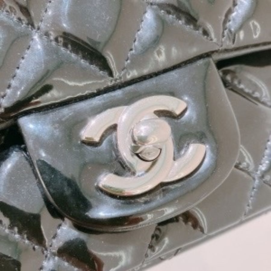 Tk1794 CHANEL 香奈兒經典翻蓋式方胖子鍊帶包包CLASSIC FLAP BAG 17CM PATENT-5