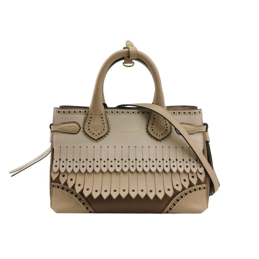 Burberry The Banner 班納 小號 牛皮 拼色 鏤空 流蘇 包邊 斜背包-0