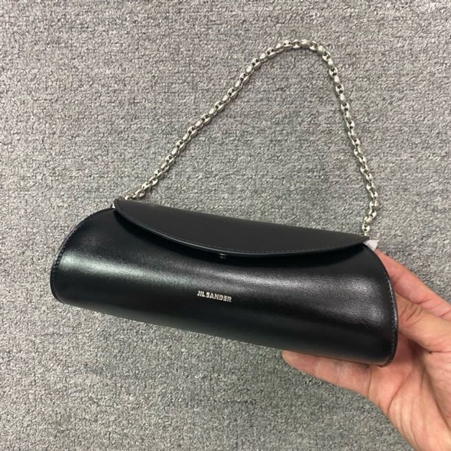 促銷品 Jil Sander Cannolo 鏈條 手提包 黑色-0