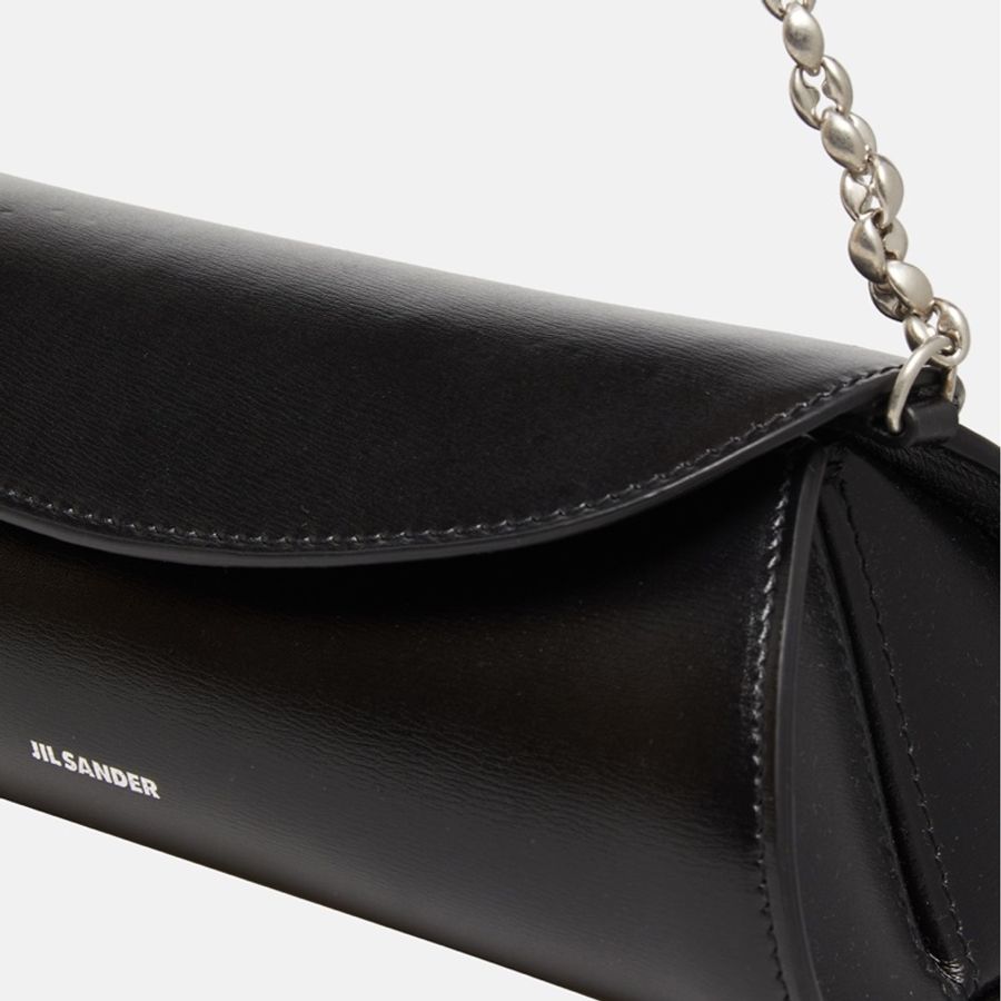 促銷品 Jil Sander Cannolo 鏈條 手提包 黑色-3