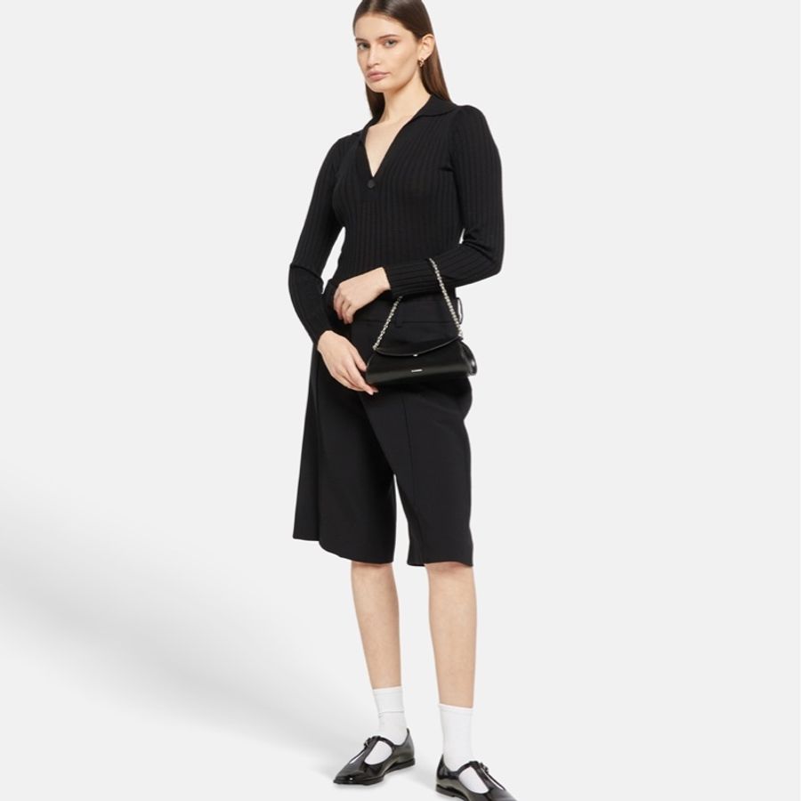 促銷品 Jil Sander Cannolo 鏈條 手提包 黑色-7